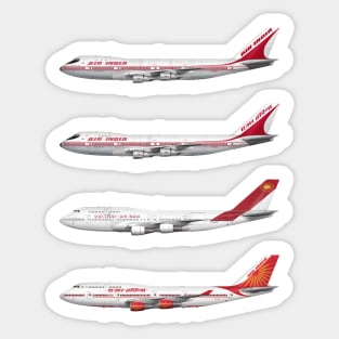 Air India 747 Fleet Tee Shirt Version Sticker